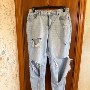 Primark Light Blue Distressed Boyfriend Jeans